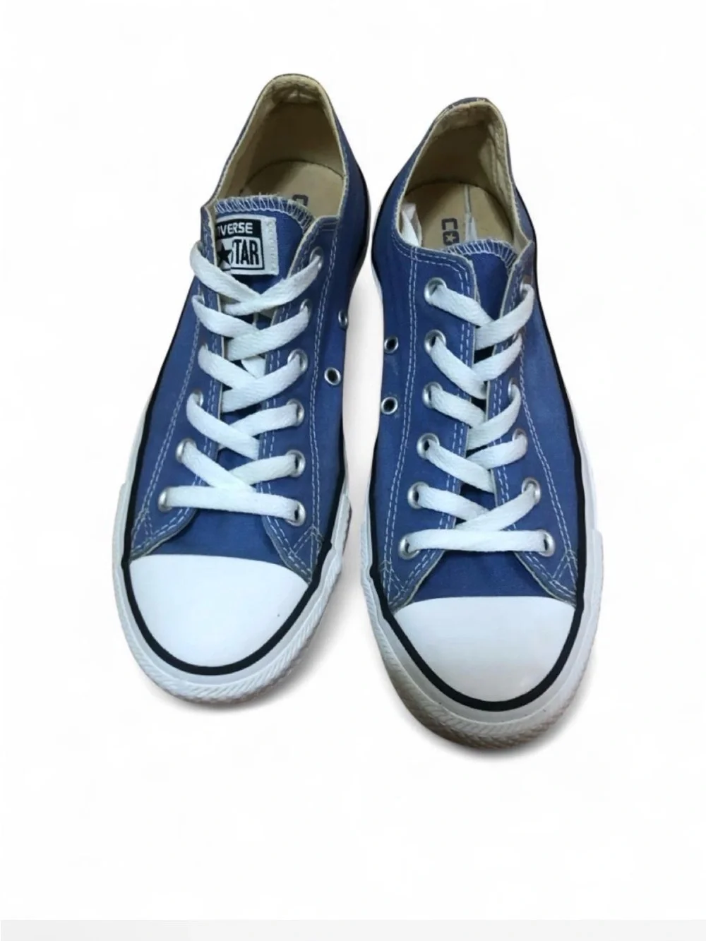 Converse Low Top Sneakers - Navy Blue & White Women Size 8. Men Size 6
